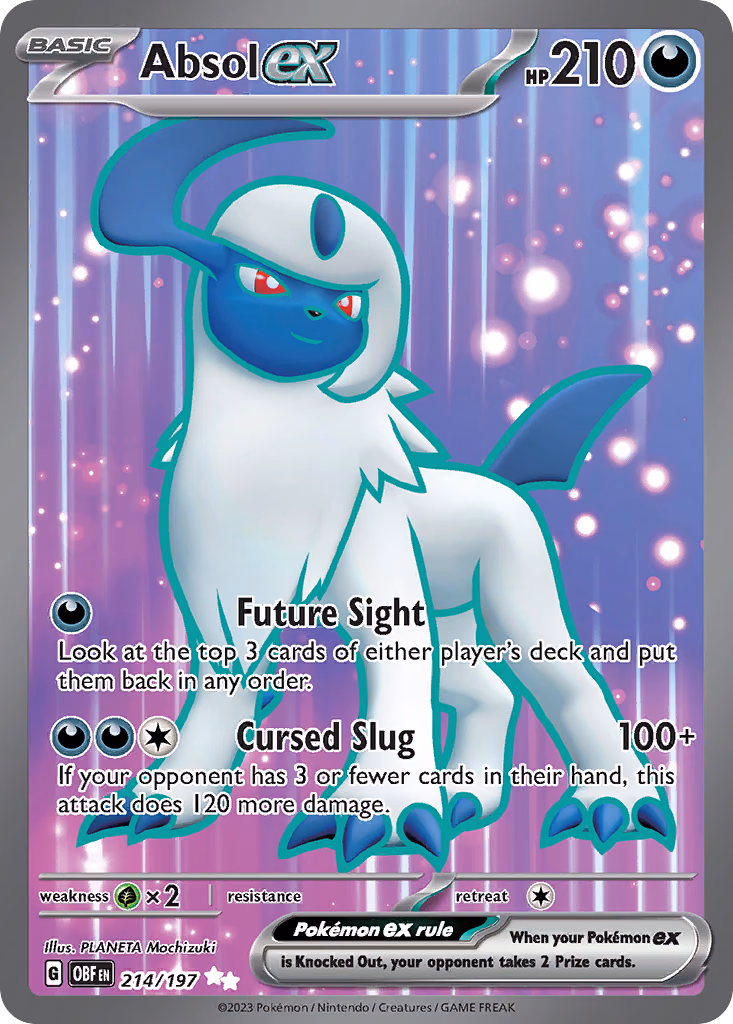 Absol ex Pokemon card (214/197, Obsidian Flames)