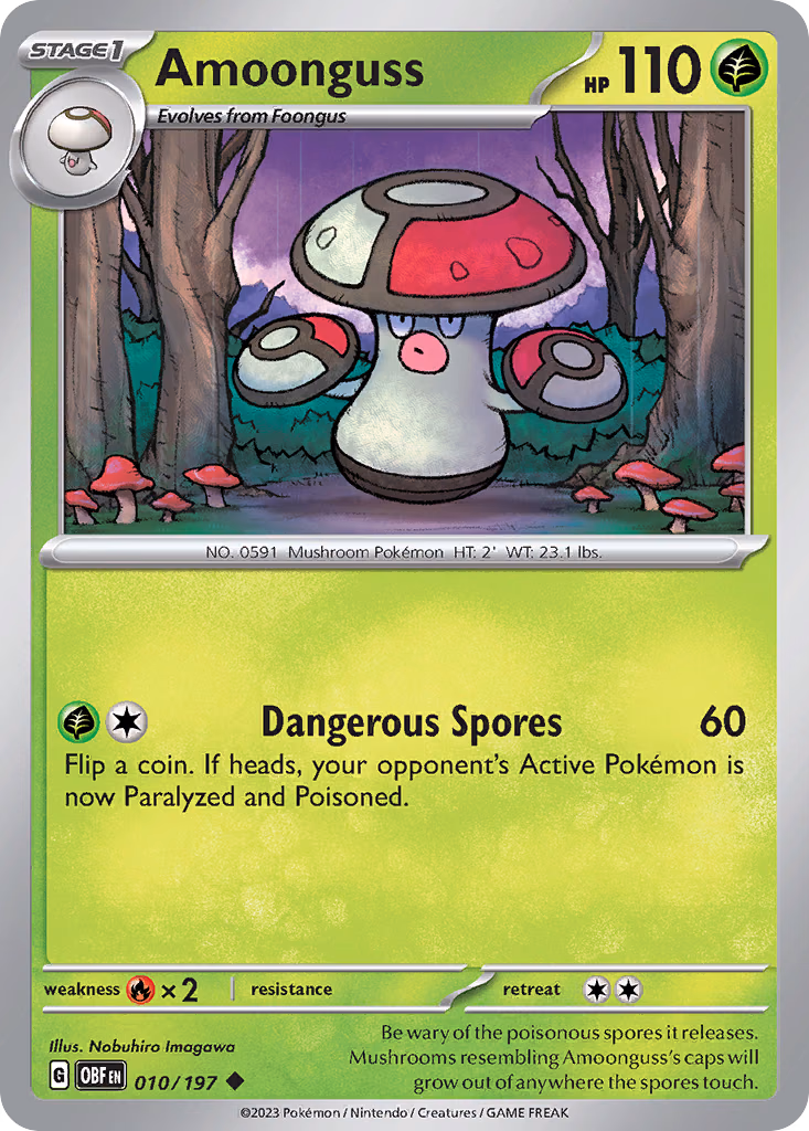 Amoonguss Pokemon card (010/197, Obsidian Flames)