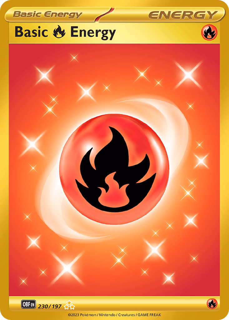 Basic Fire Energy Pokemon card (230/197, Obsidian Flames)