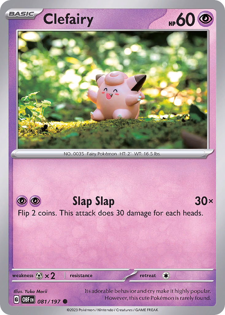 Clefairy Pokemon card (081/197, Obsidian Flames)