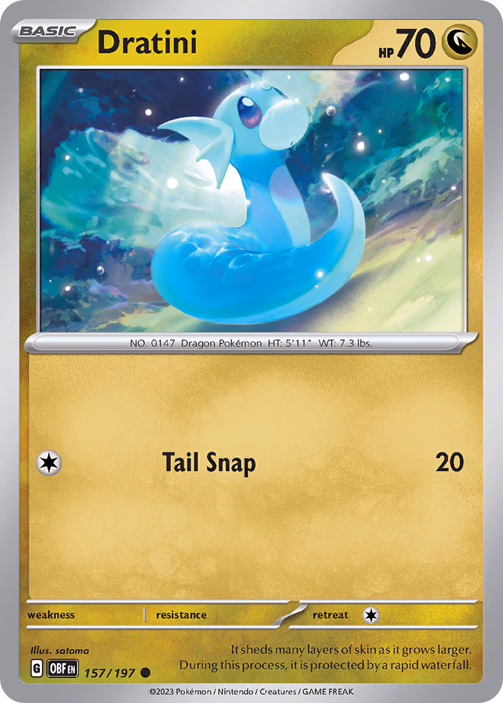 Dratini Pokemon card (157/197, Obsidian Flames)