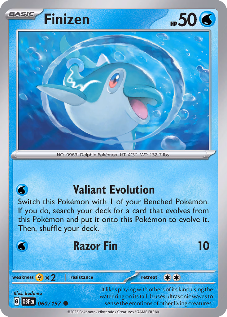 Finizen Pokemon card (060/197, Obsidian Flames)