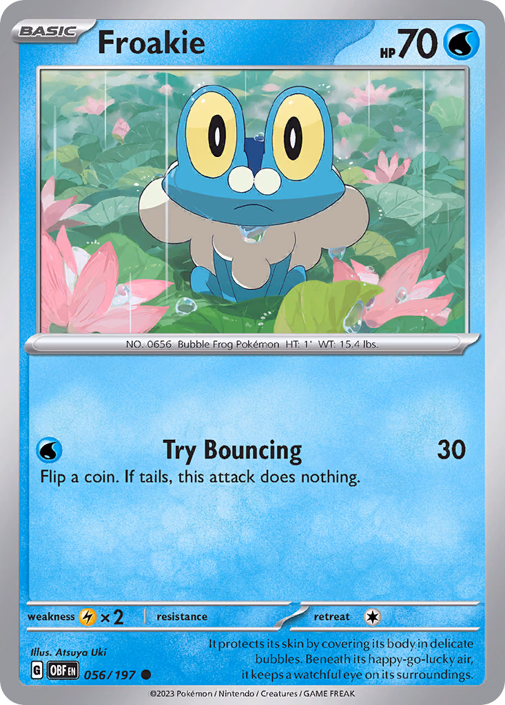 Froakie Pokemon card (056/197, Obsidian Flames)