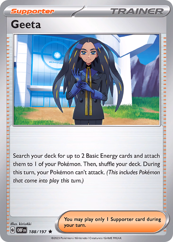 Geeta Pokemon card (188/197, Obsidian Flames)