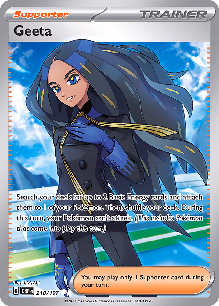 Geeta Pokemon card (218/197, Obsidian Flames)