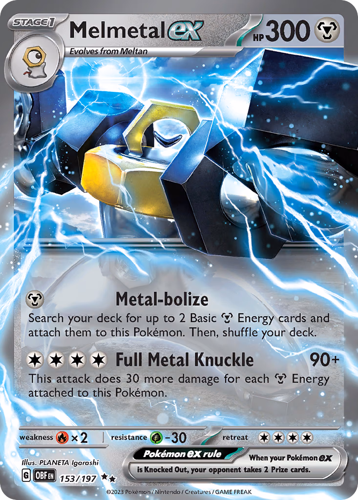 Melmetal ex Pokemon card (153/197, Obsidian Flames)