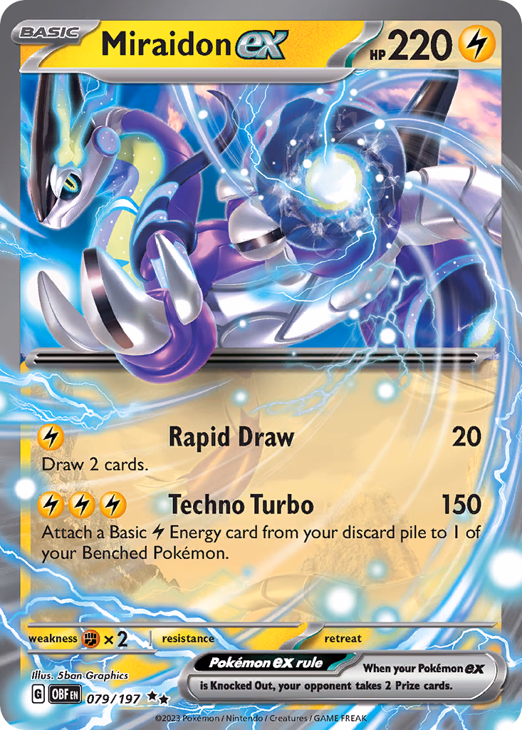 Miraidon ex Pokemon card (079/197, Obsidian Flames)