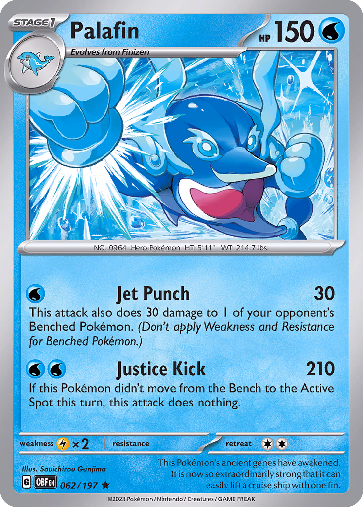 Palafin Pokemon card (062/197, Obsidian Flames)