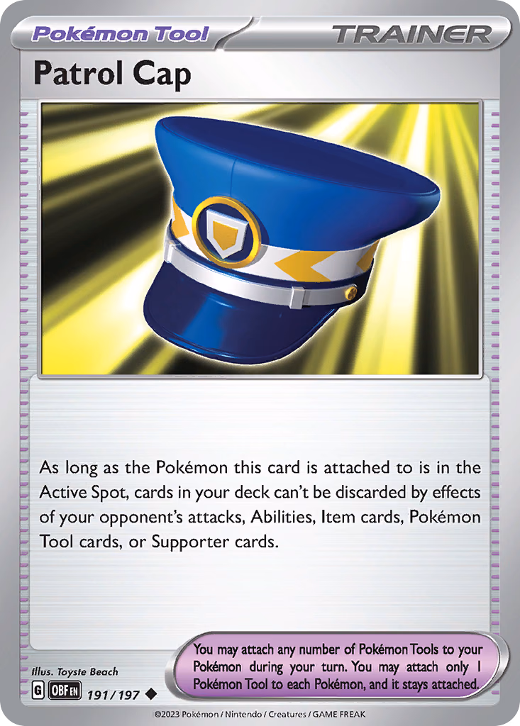 Patrol Cap Pokemon card (191/197, Obsidian Flames)