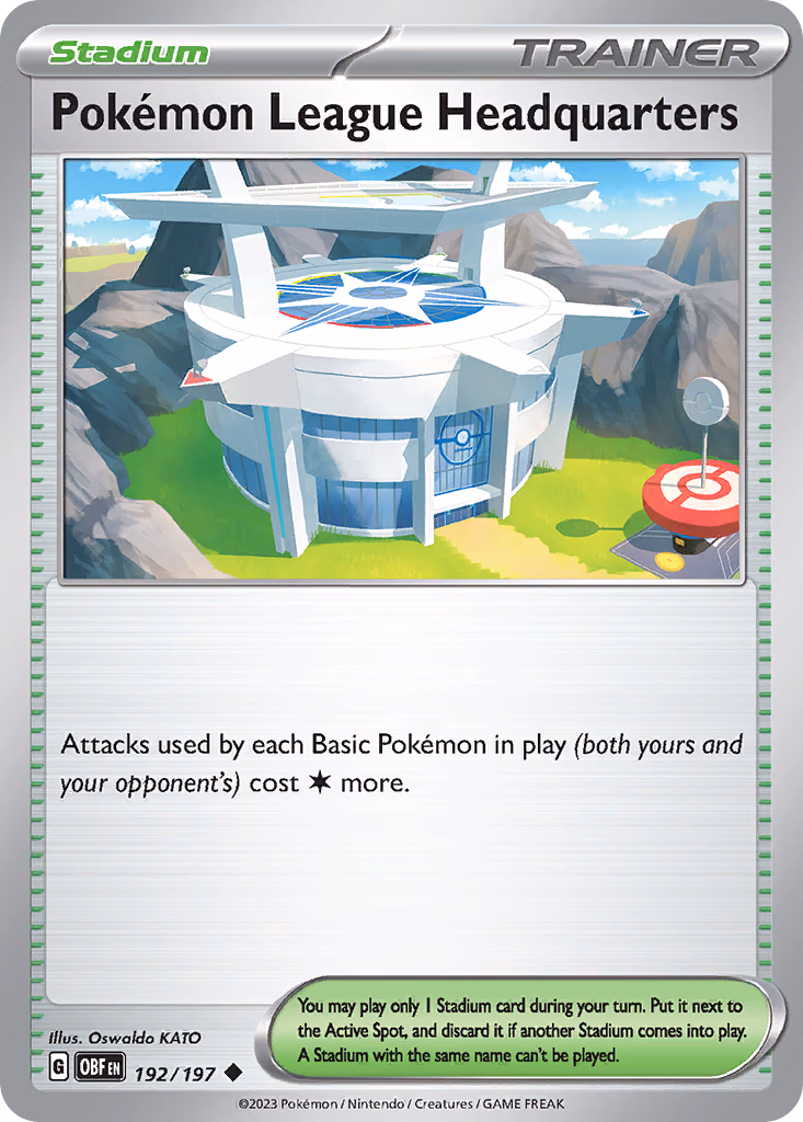 Pokémon League Headquarters Pokemon card (192/197, Obsidian Flames)