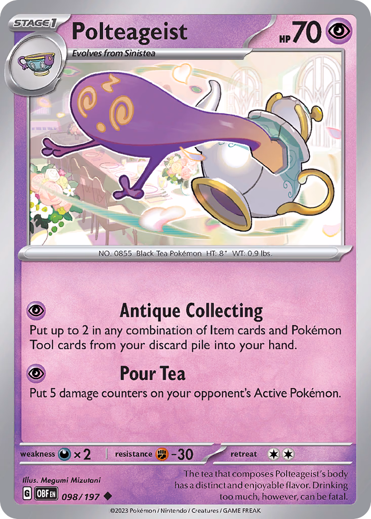 Polteageist Pokemon card (098/197, Obsidian Flames)