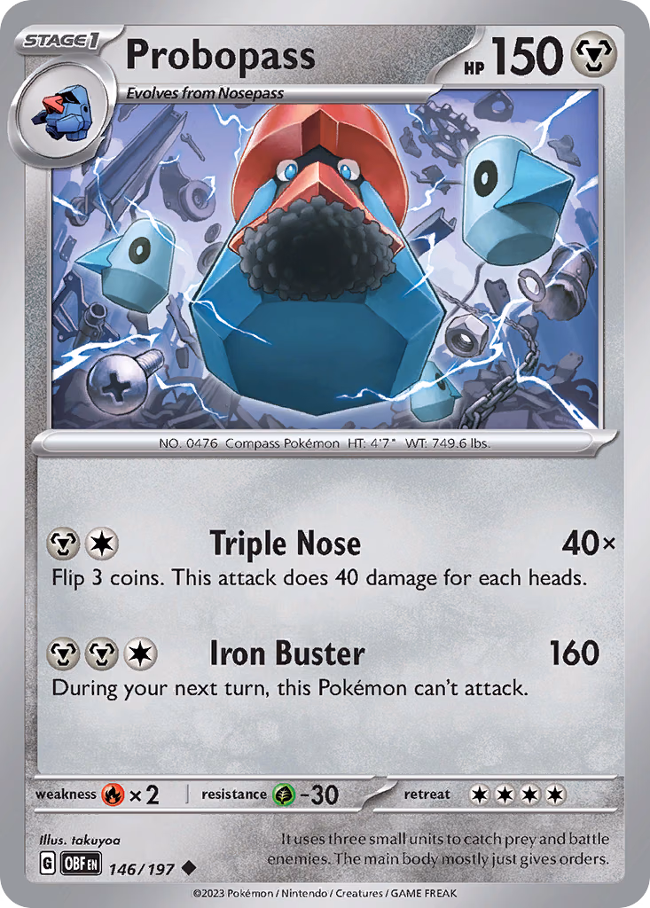 Probopass Pokemon card (146/197, Obsidian Flames)