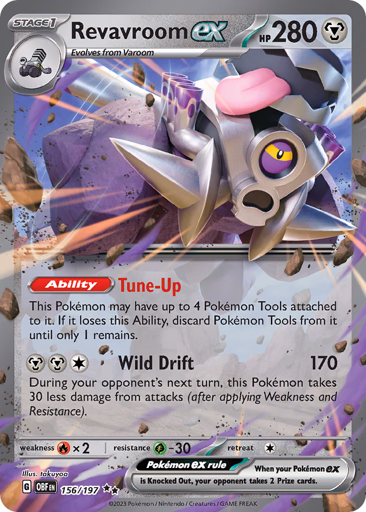 Revavroom ex Pokemon card (156/197, Obsidian Flames)
