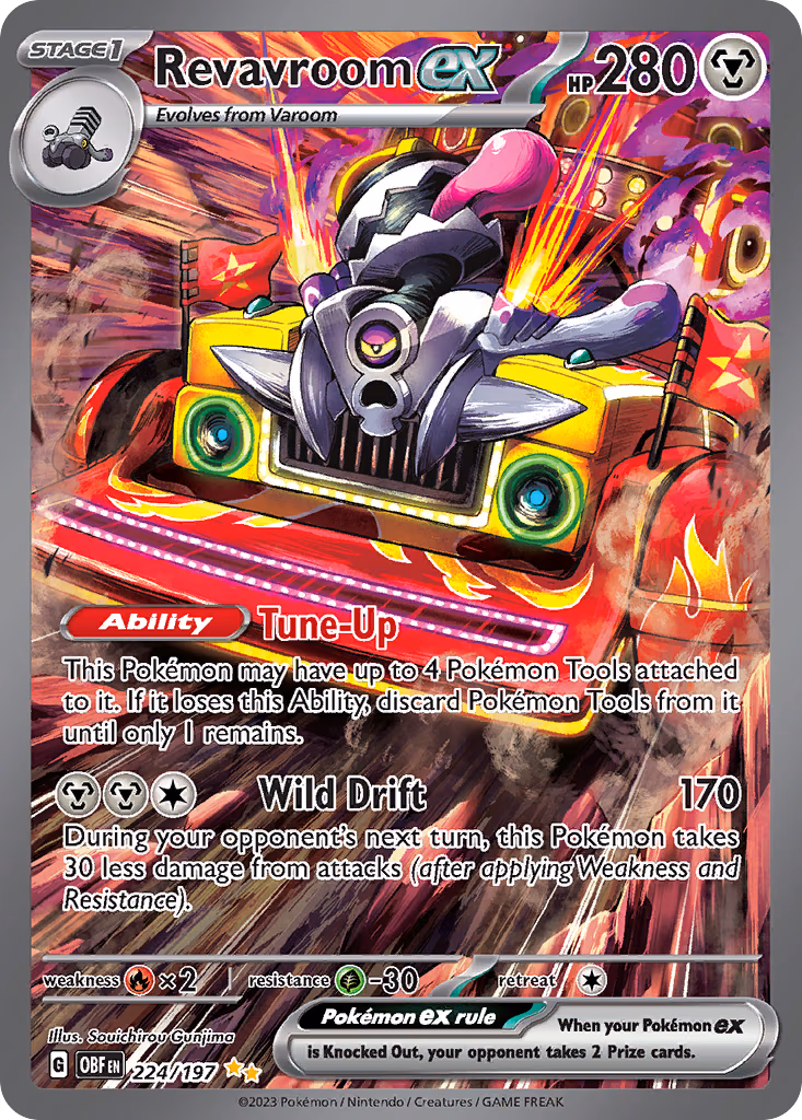 Revavroom ex Pokemon card (224/197, Obsidian Flames)