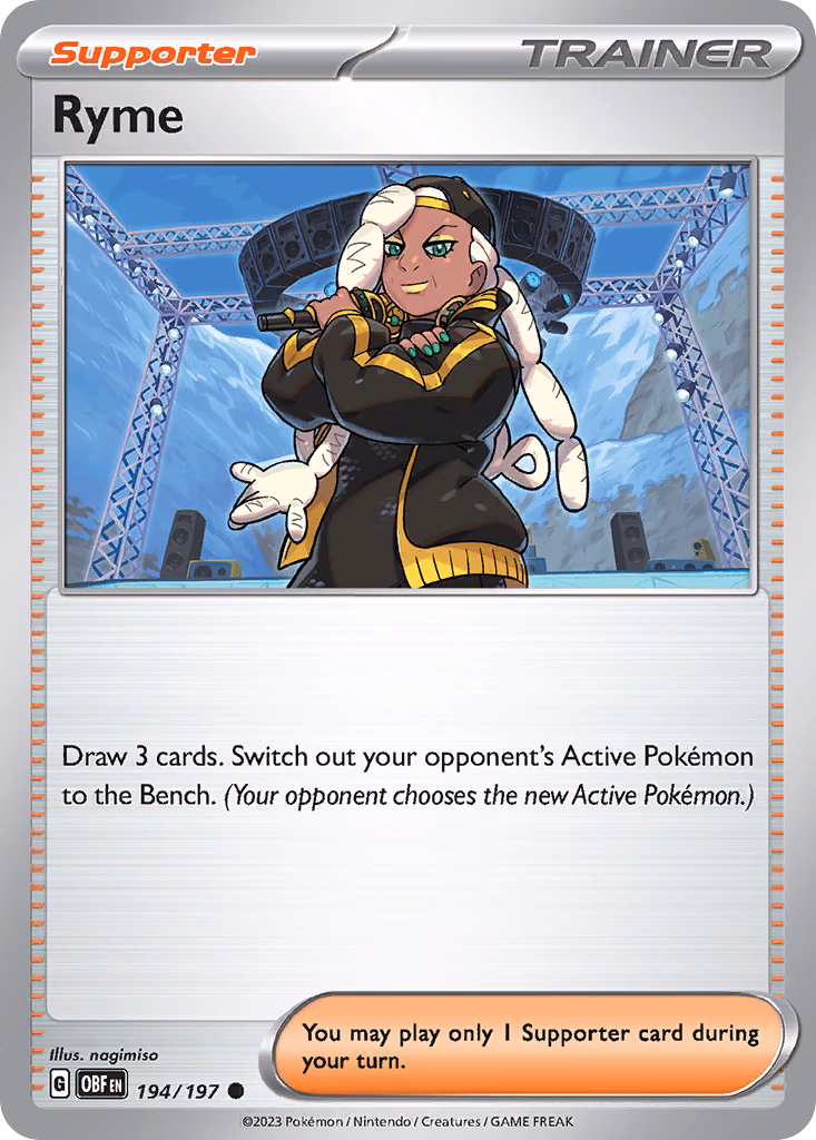 Ryme Pokemon card (194/197, Obsidian Flames)