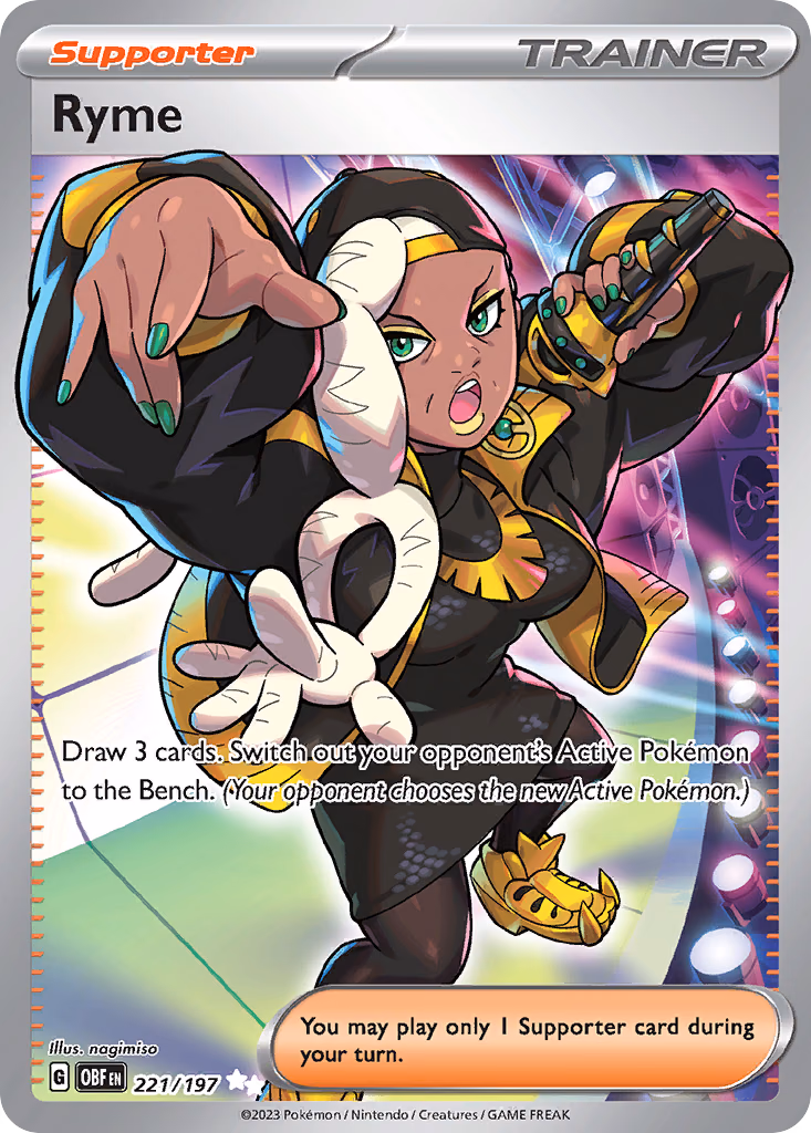 Ryme Pokemon card (221/197, Obsidian Flames)