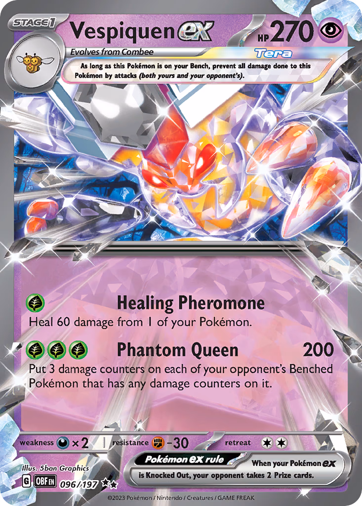 Vespiquen ex Pokemon card (096/197, Obsidian Flames)