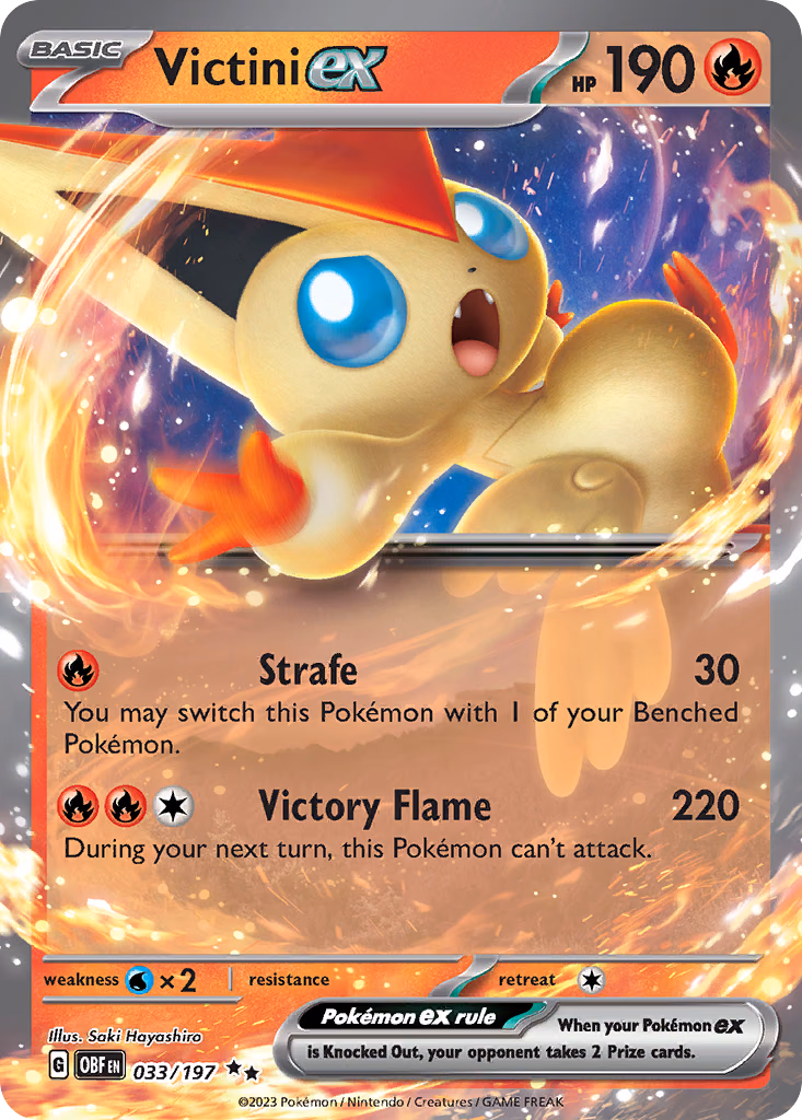 Victini ex Pokemon card (033/197, Obsidian Flames)