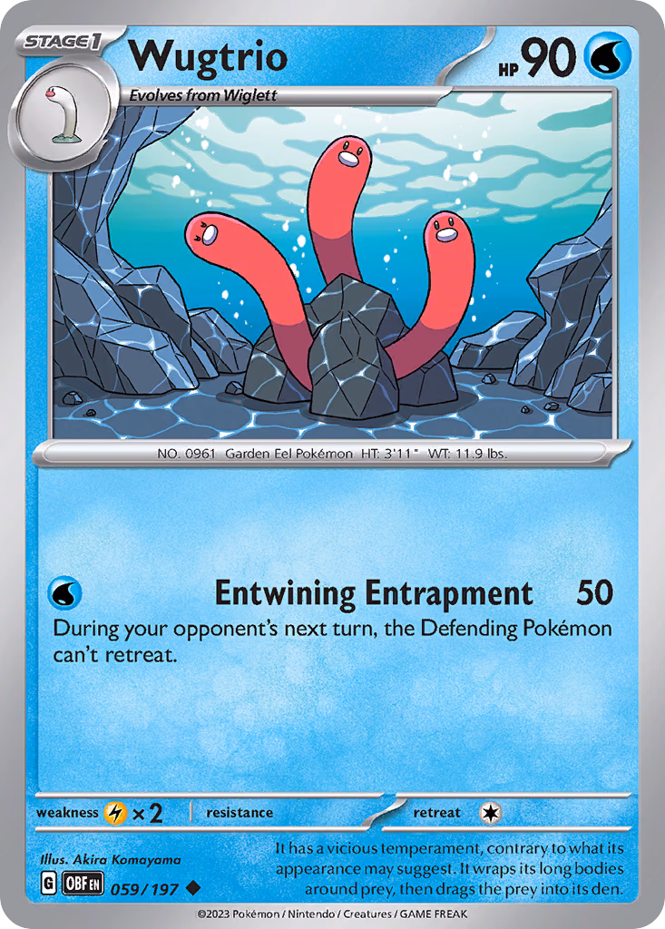 Wugtrio Pokemon card (059/197, Obsidian Flames)