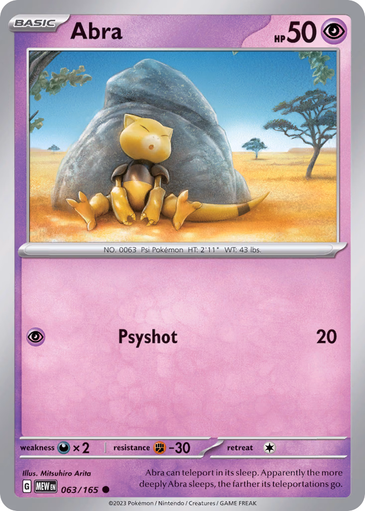 Abra Pokemon card (063/165, 151)