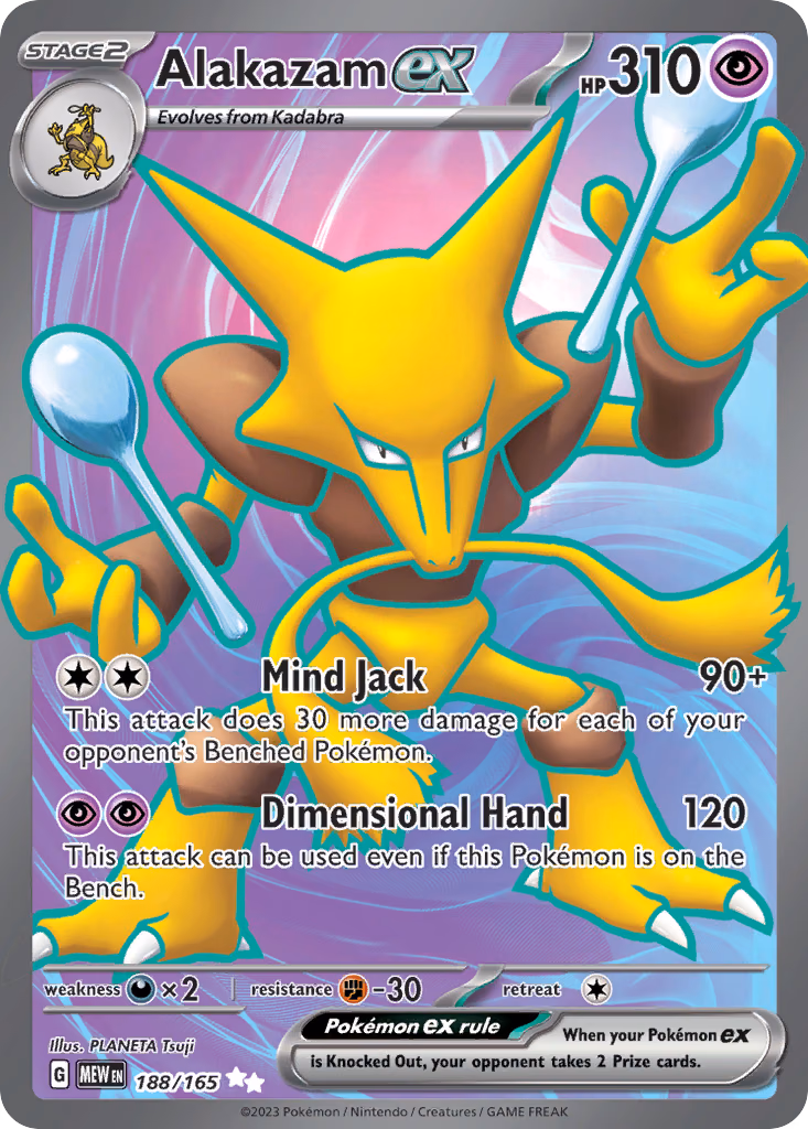 Alakazam ex Pokemon card (188/165, 151)