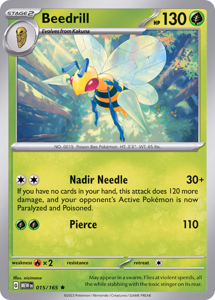 Beedrill Pokemon card (015/165, 151)