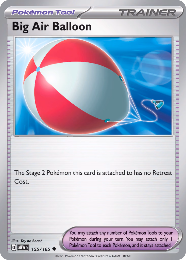 Big Air Balloon Pokemon card (155/165, 151)