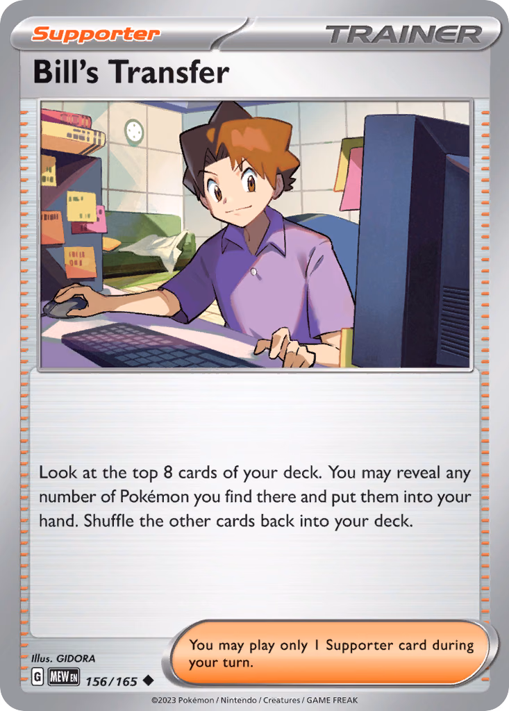Bill's Transfer Pokemon card (156/165, 151)