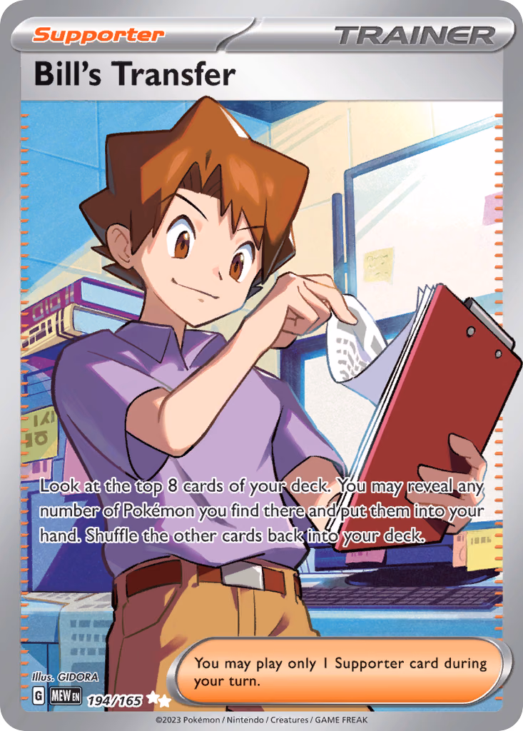 Bill's Transfer Pokemon card (194/165, 151)