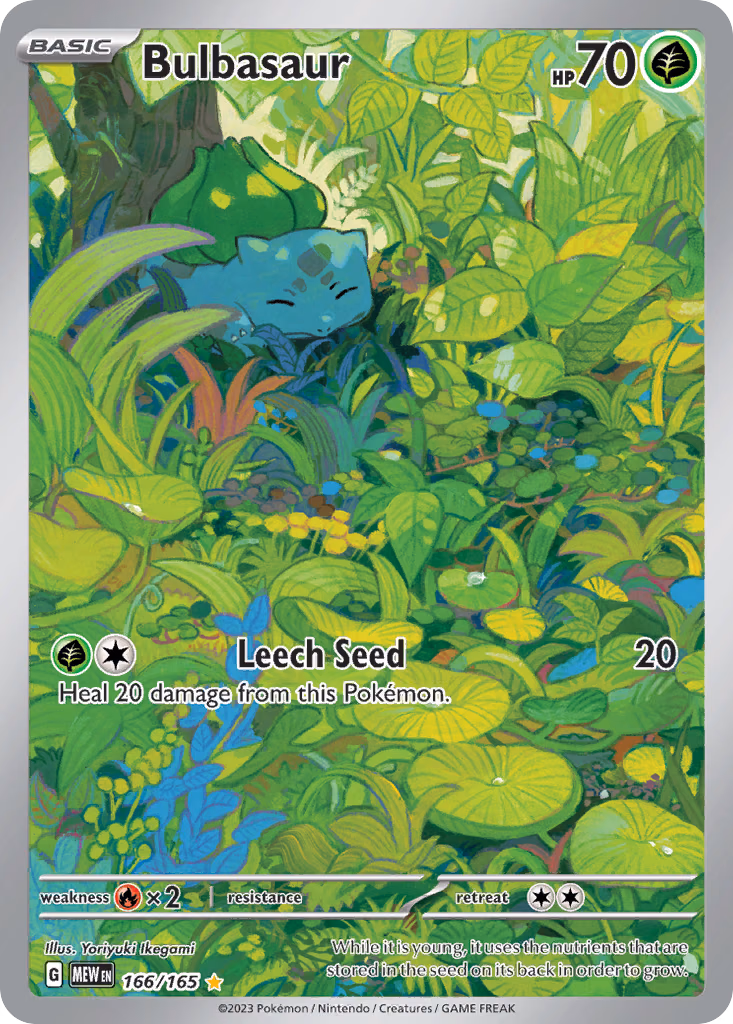 Bulbasaur Pokemon card (166/165, 151)