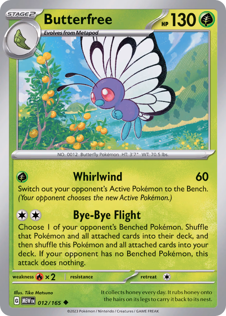 Butterfree Pokemon card (012/165, 151)