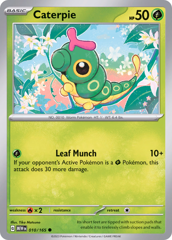 Caterpie Pokemon card (010/165, 151)