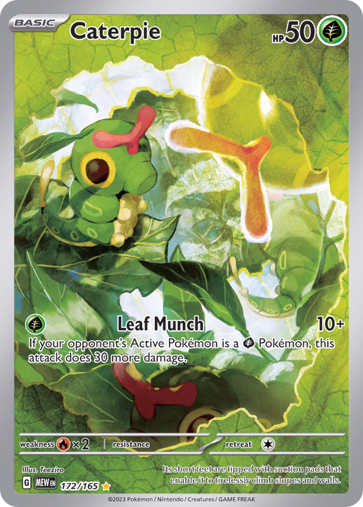 Caterpie Pokemon card (172/165, 151)