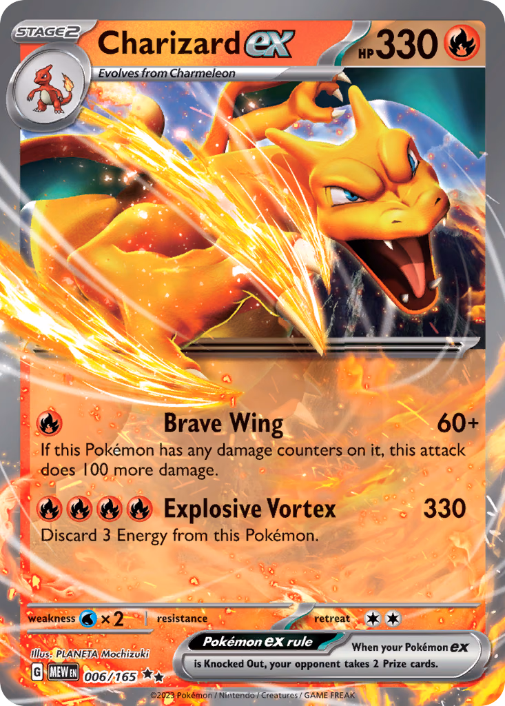 Charizard ex Pokemon card (006/165, 151)
