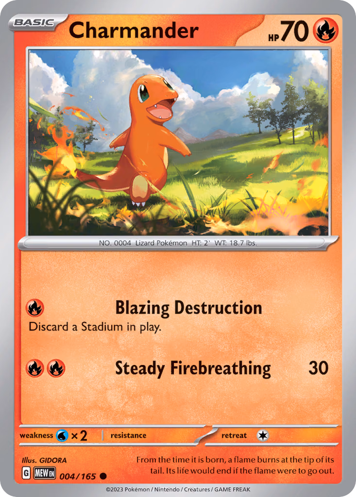 Charmander Pokemon card (004/165, 151)