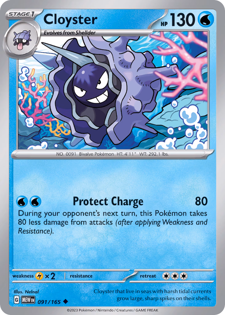 Cloyster Pokemon card (091/165, 151)