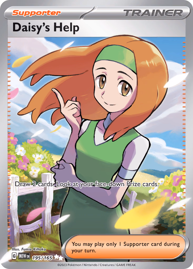 Daisy's Help Pokemon card (195/165, 151)