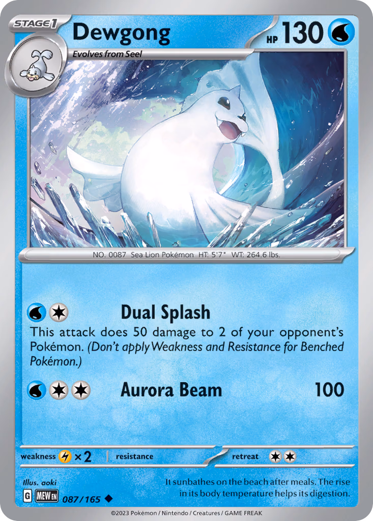 Dewgong Pokemon card (087/165, 151)