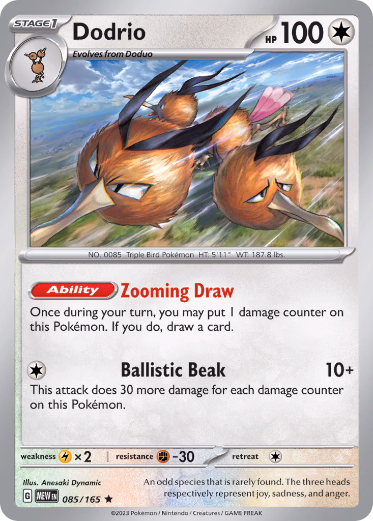 Dodrio Pokemon card (085/165, 151)