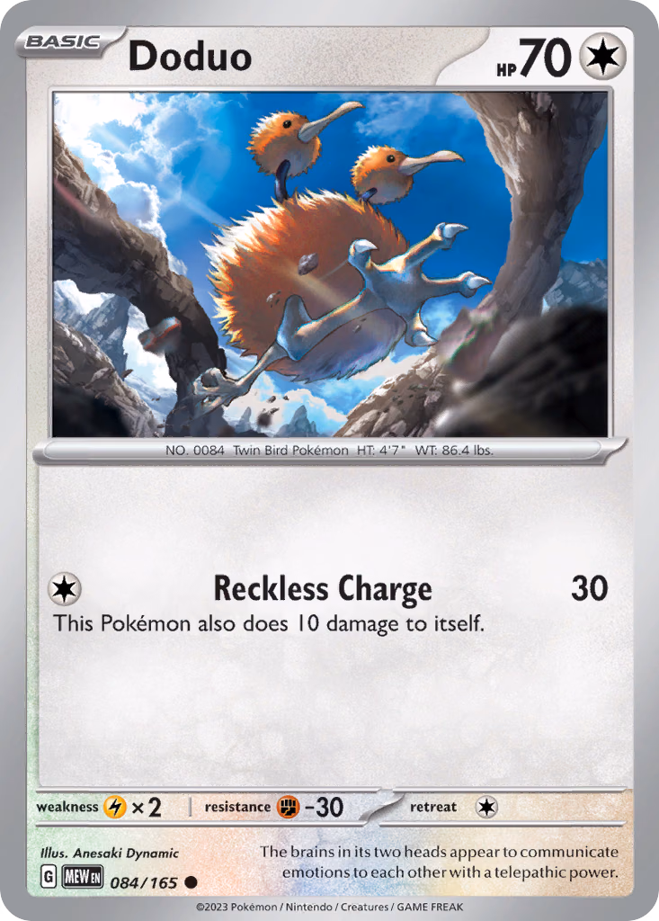 Doduo Pokemon card (084/165, 151)