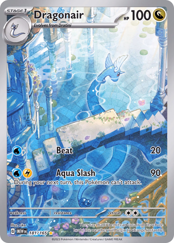 Dragonair Pokemon card (181/165, 151)