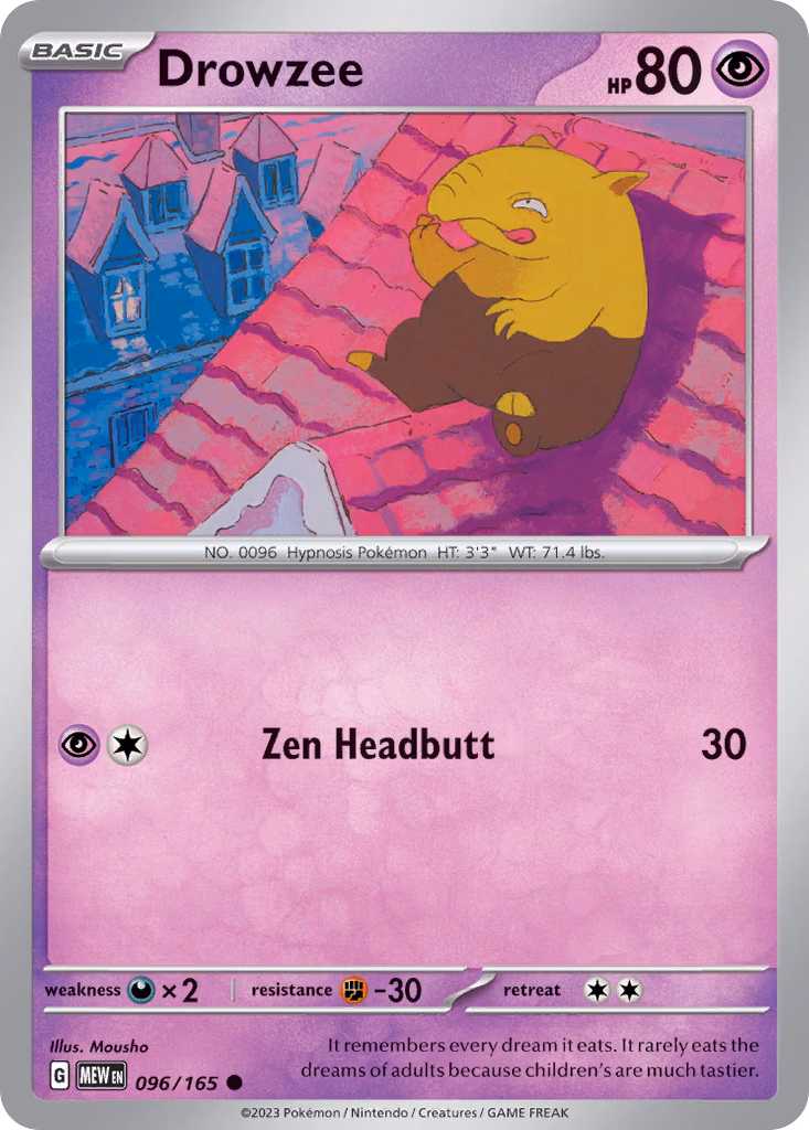 Drowzee Pokemon card (096/165, 151)
