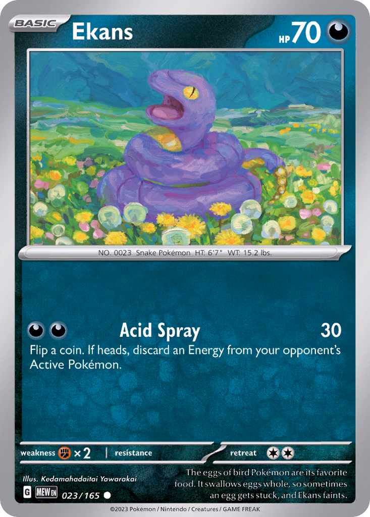 Ekans Pokemon card (023/165, 151)