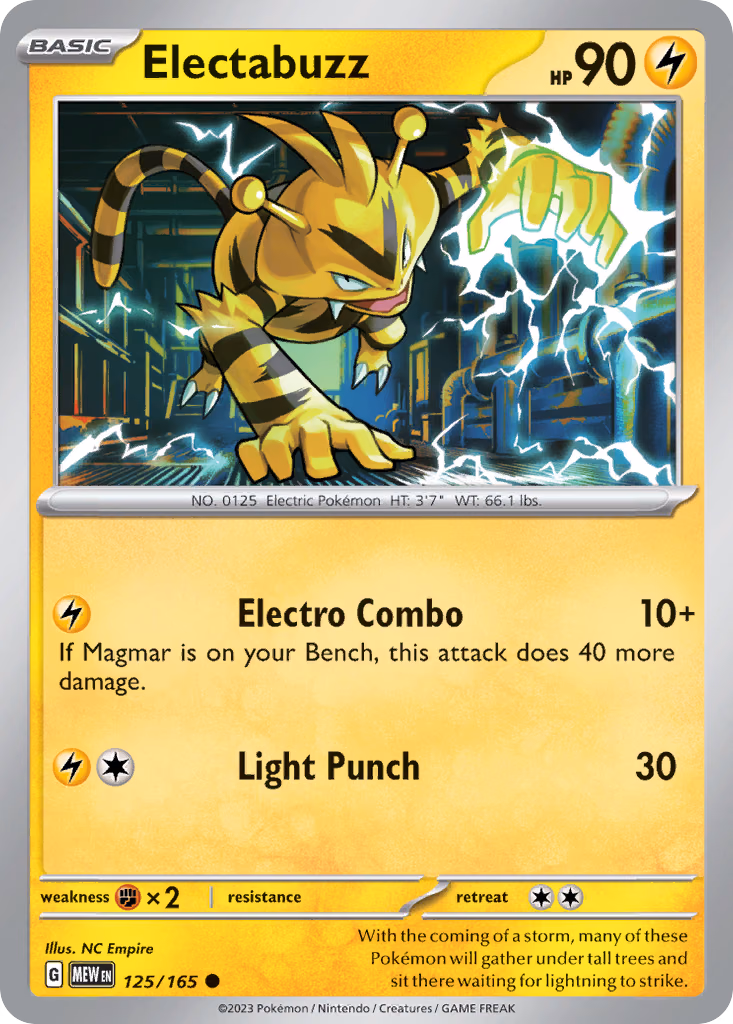 Electabuzz Pokemon card (125/165, 151)