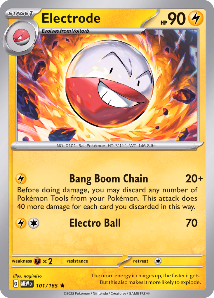 Electrode Pokemon card (101/165, 151)