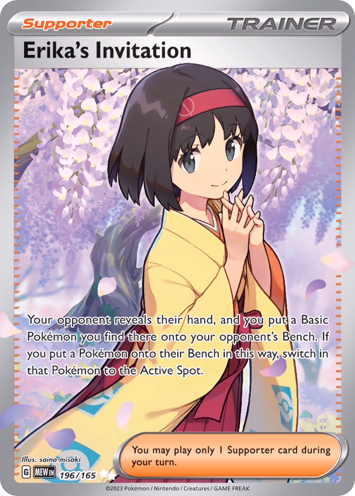Erika's Invitation Pokemon card (196/165, 151)
