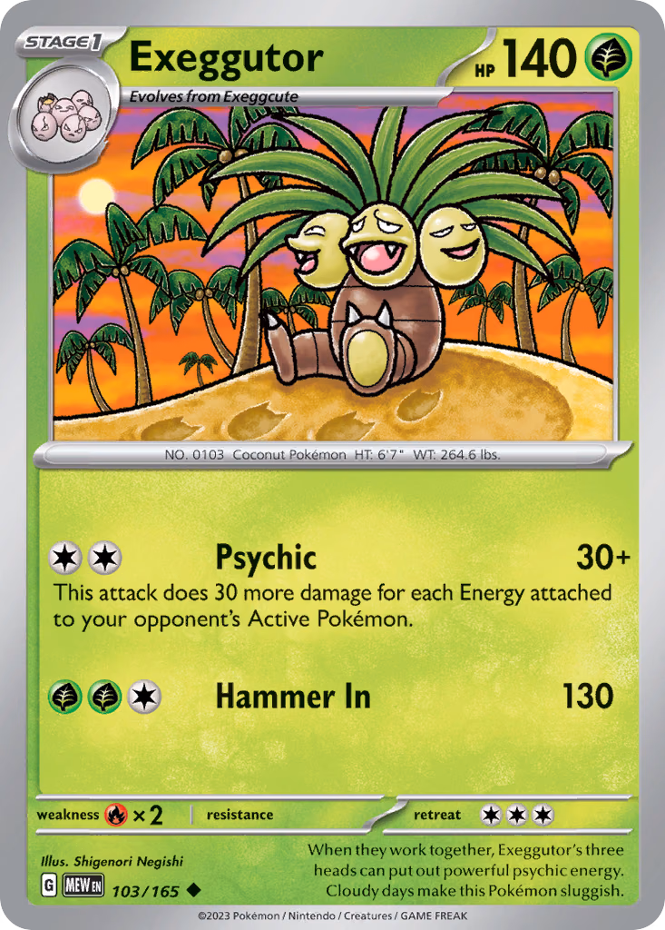 Exeggutor Pokemon card (103/165, 151)