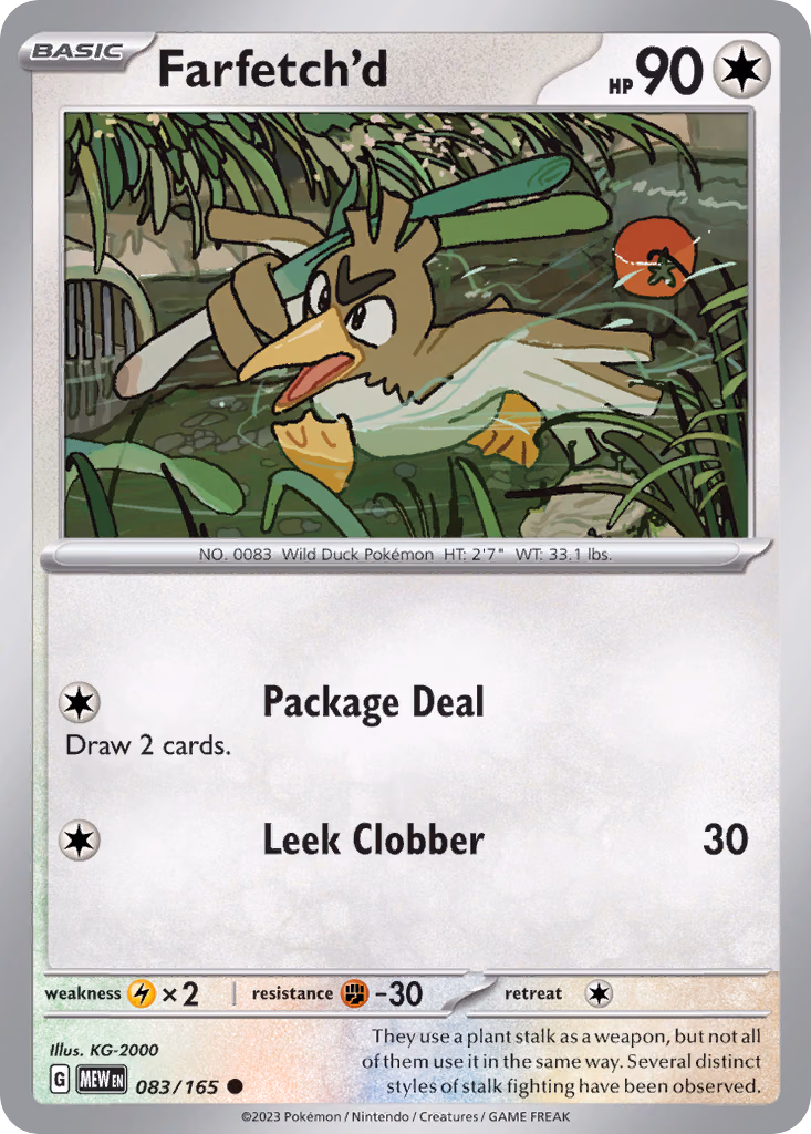 Farfetch'd Pokemon card (083/165, 151)