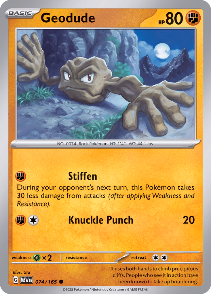 Geodude Pokemon card (074/165, 151)