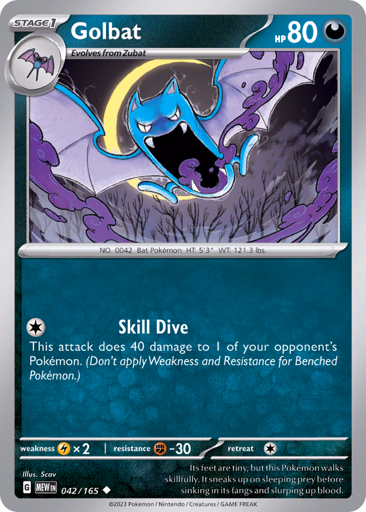 Golbat Pokemon card (042/165, 151)